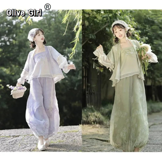 Olive Girl White Hanfu Dress 2026 S-L XS-3XL Plus Size Hanfu Chinese Dress Traditional Chinese Clothing Chinese Heritage Fashion Women