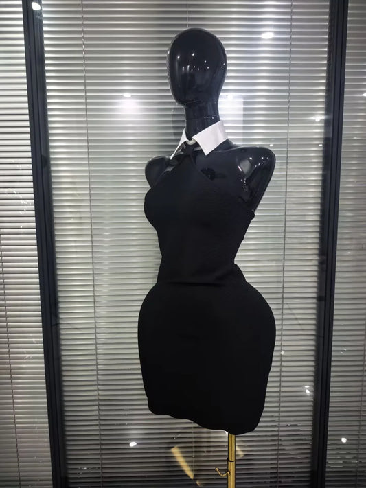 High Quality Women Sexy Off the Shoulder Backless Bodycon Mini Bandage Dress Nightclub Party Celebrate Fashion Birthday Wear