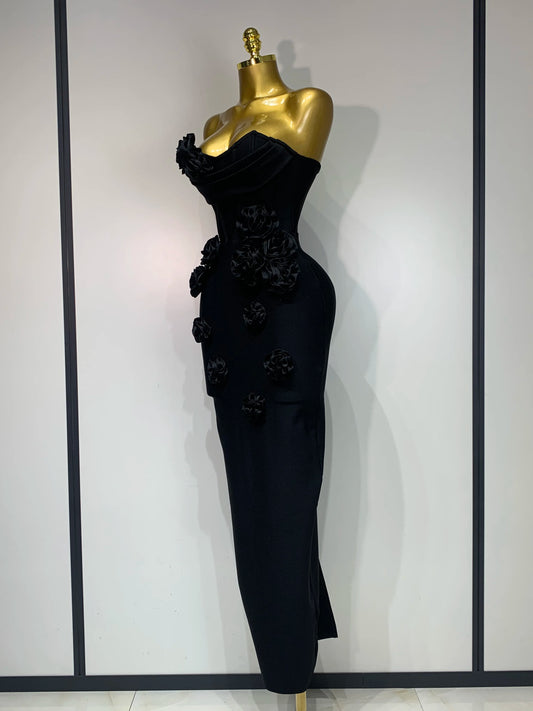 Women Sexy Strapless Florals Strapless Bodycon Bandage Dress Celebrity Elegant Festival Celebrate Evening Party Birthday Dresses
