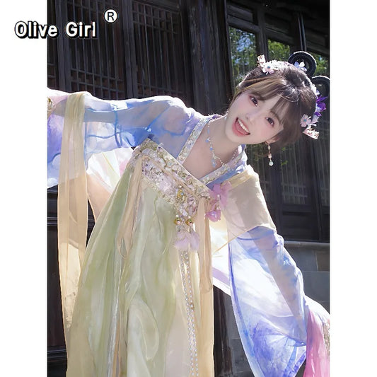 Olive Girl Hanfu Dress 2026 S-XL XS-3XL Plus Size Hanfu Chinese Dress Traditional Chinese Clothing Chinese Heritage Fashion Women