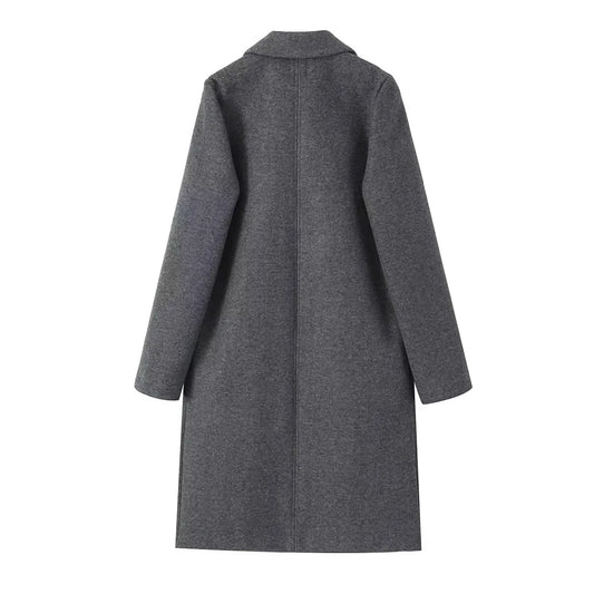Women's Wear New European Style Women's Wear New Fashion Casual Temperament Simple Cloth Coat Coat Wool Coat