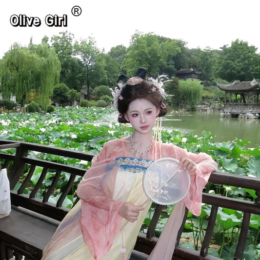 Olive Girl Hanfu Dress 2026 S-L XS-3XL Plus Size Hanfu Chinese Dress Traditional Chinese Clothing Chinese Heritage Fashion Women