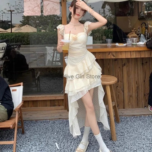 Olive Girl Beige Flowing Sleeve Lolita Dress for Ren Faire 2026 Garden Wedding Fairycore Photoshoot Everyday Wear S-3XL XS-3XL Plus Size Flowing Sleeve Dramatic Silhouette Romantic Garden Party Editorial Not Costume Chinese Heritage Fashion Women