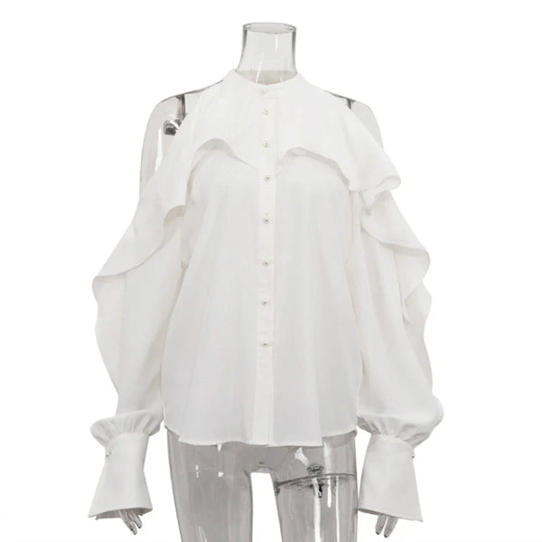 White Ruffle Blouses: Let the Open Sleeves Lead