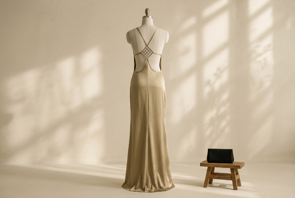 Back-Jewel Maxi Dresses for Dinner: Plan the Handbag
