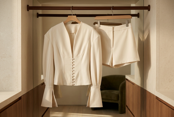 Beige Shorts Sets for Dinner: Let the Cuffs Lead