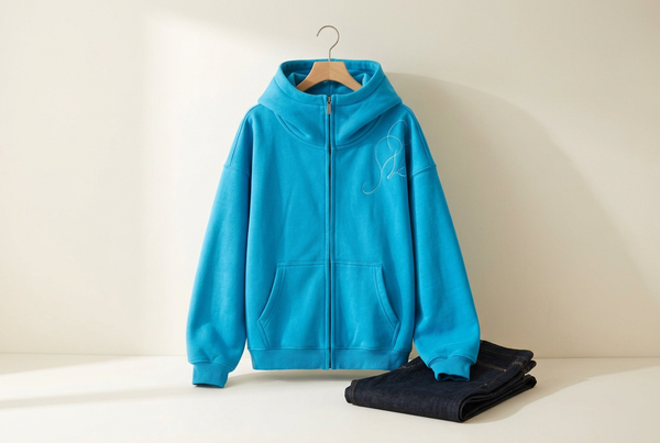Blue Zip Hoodies with Dark Jeans: Let One Colour Lead