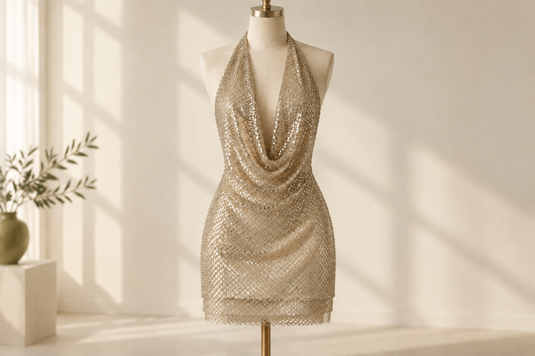 Cowl-Neck Mini Dresses: A Loose Front Is Not a Loose Fit
