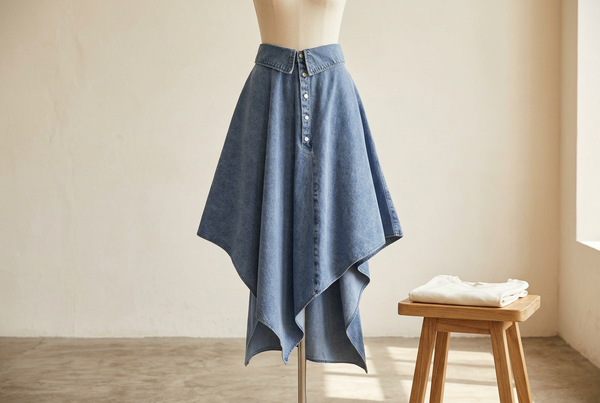 Handkerchief Denim Skirts: Let the Folded Waist Show