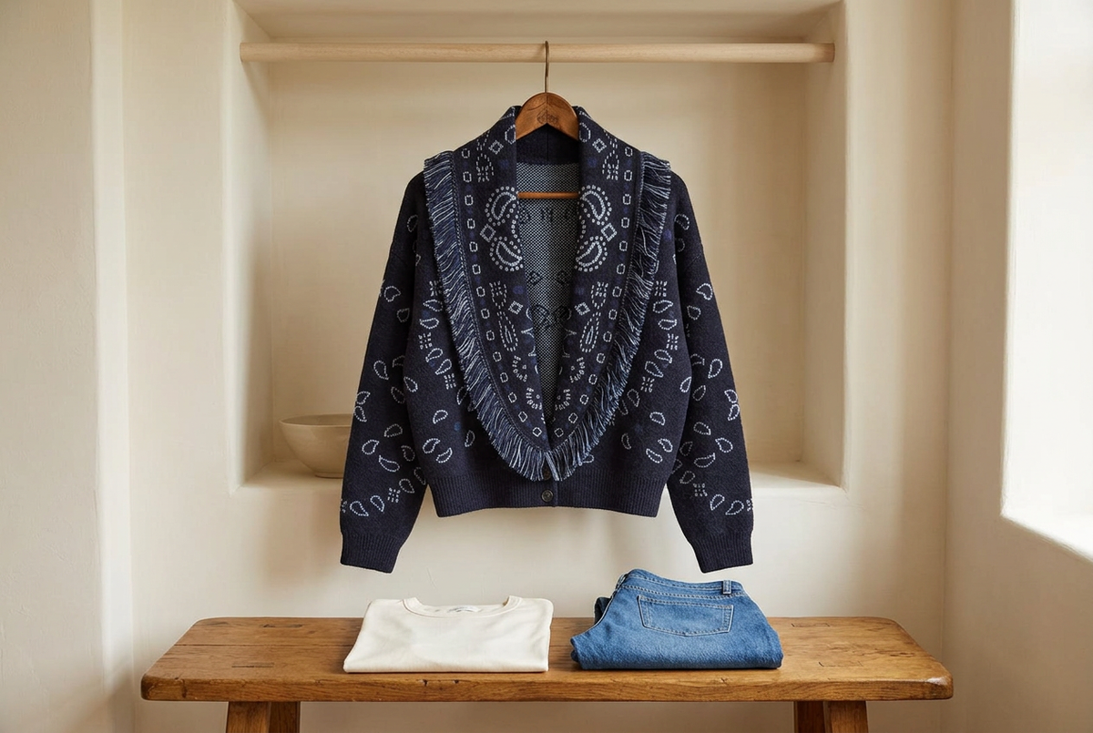 Fringed Cardigans for Coffee Plans: Paisley or Geometric?