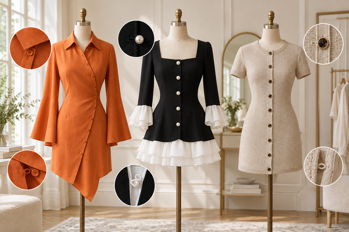 Shirt-Style Dresses: Front Details Are Not a Fastening Guide