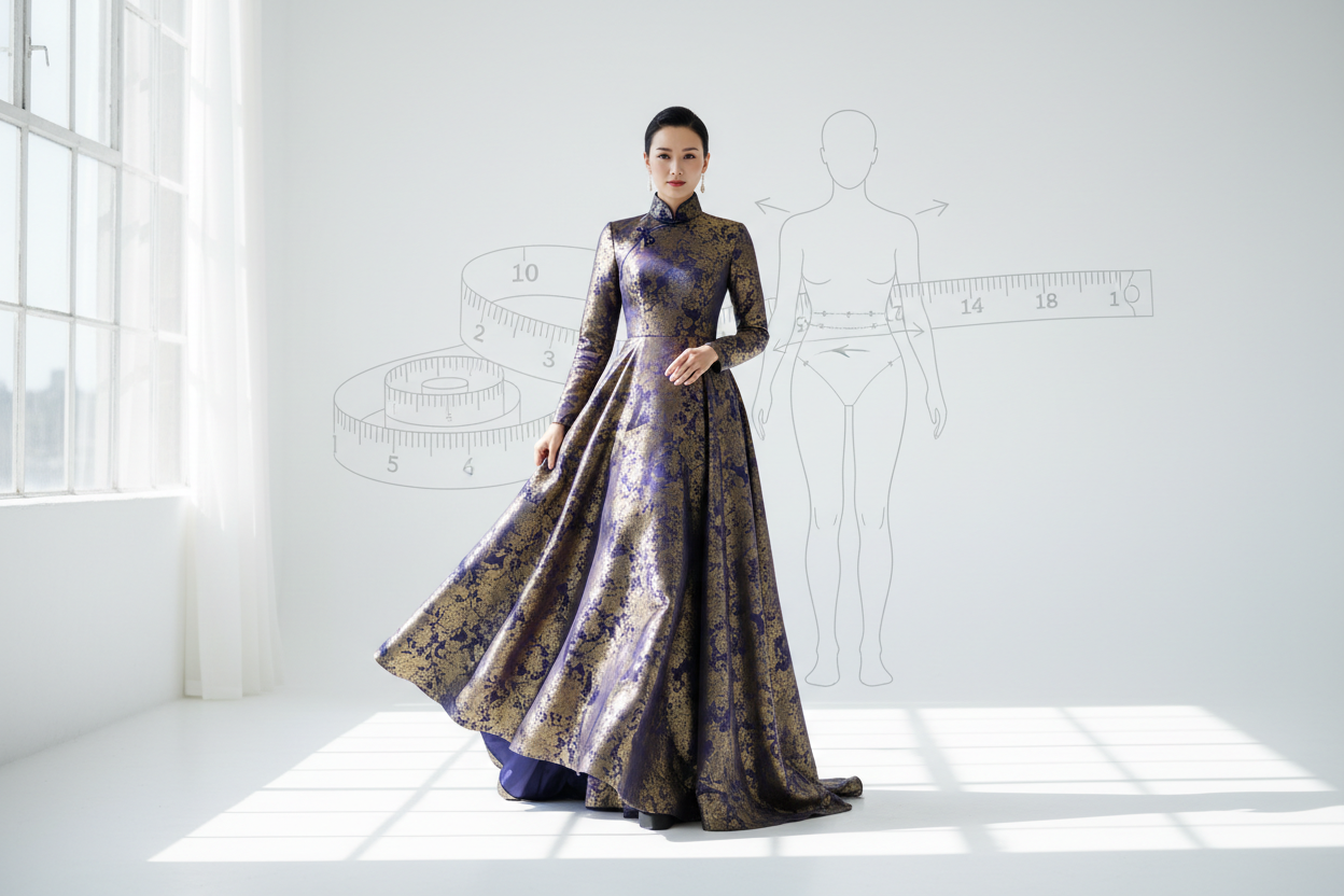 Hanfu sizing guide for Western bodies — how to measure bust, waist, hip in inches and find the perfect hanfu fit