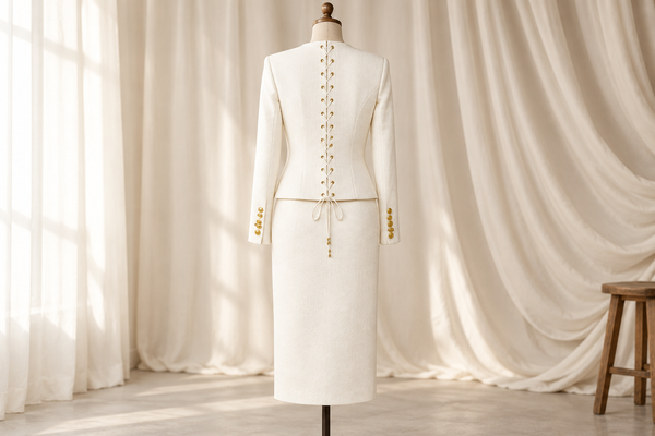 Lace-Up Does Not Always Mean Backless: A Skirt Set Seen from Both Sides