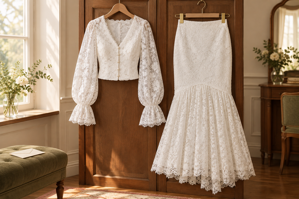 Lace Skirt Sets for Civil Ceremonies: Plan the Visible and Covered Panels
