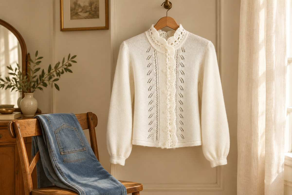 Light Cardigans for Everyday Outfits: Lace Detail or Sculpted Rib?