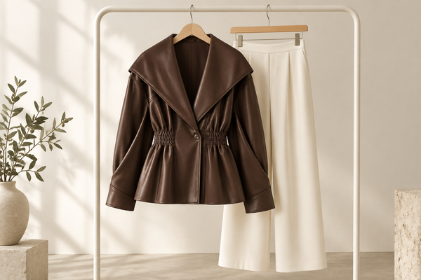 Peplum Jackets with Wide-Leg Trousers: Let the Hem Lead