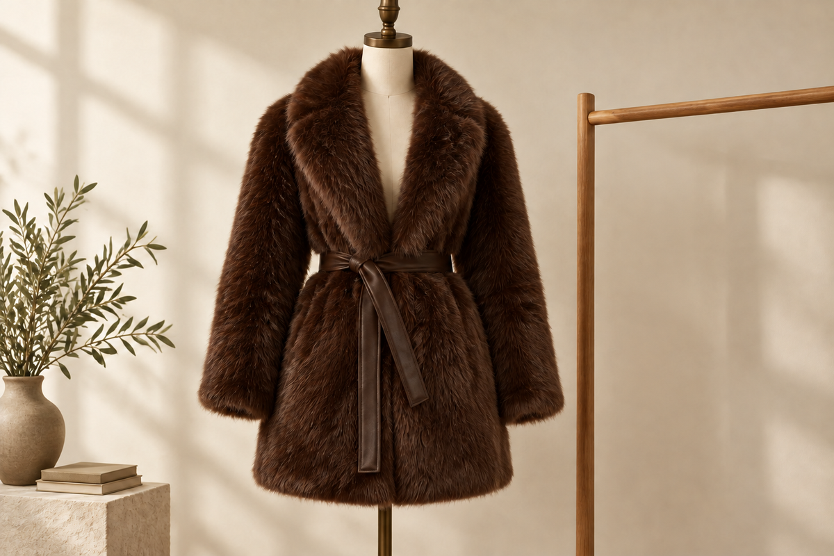Plush-Look Coats for Evening Arrivals: Open or Tied?