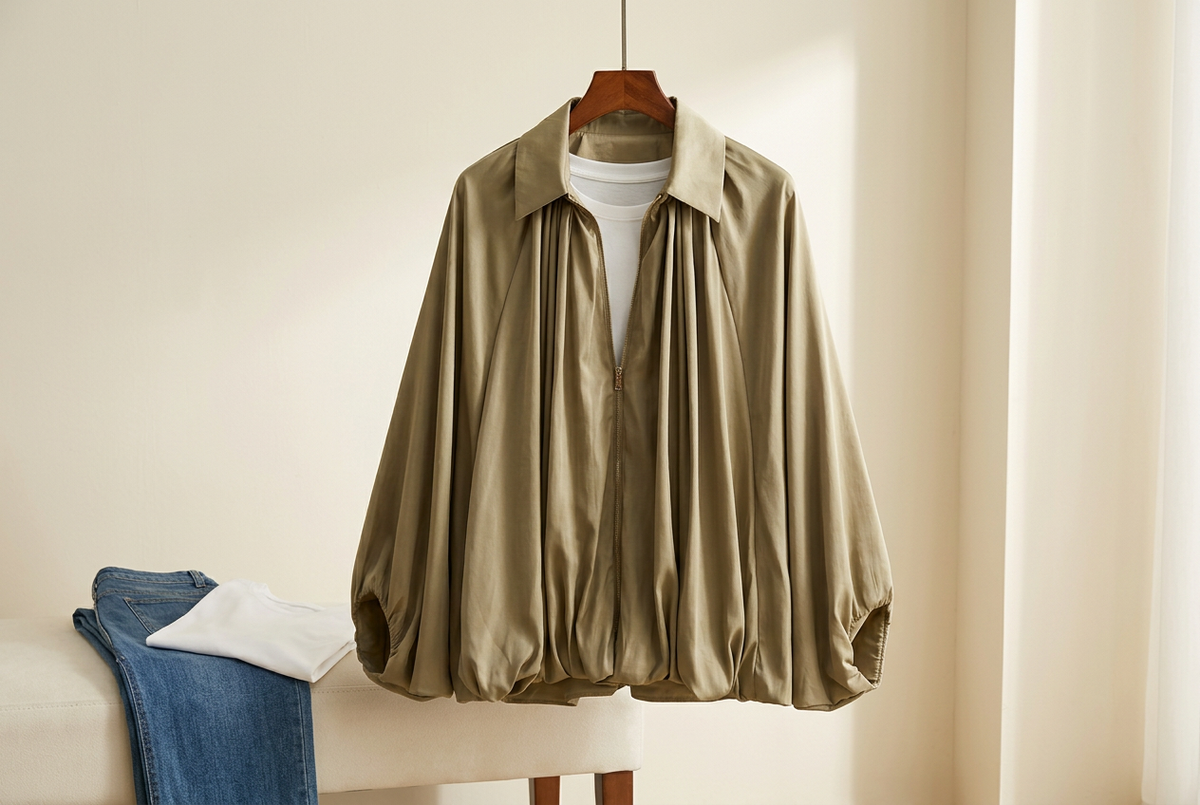 Ruched Jackets for City Days: Jeans or a Longer Inner Layer?