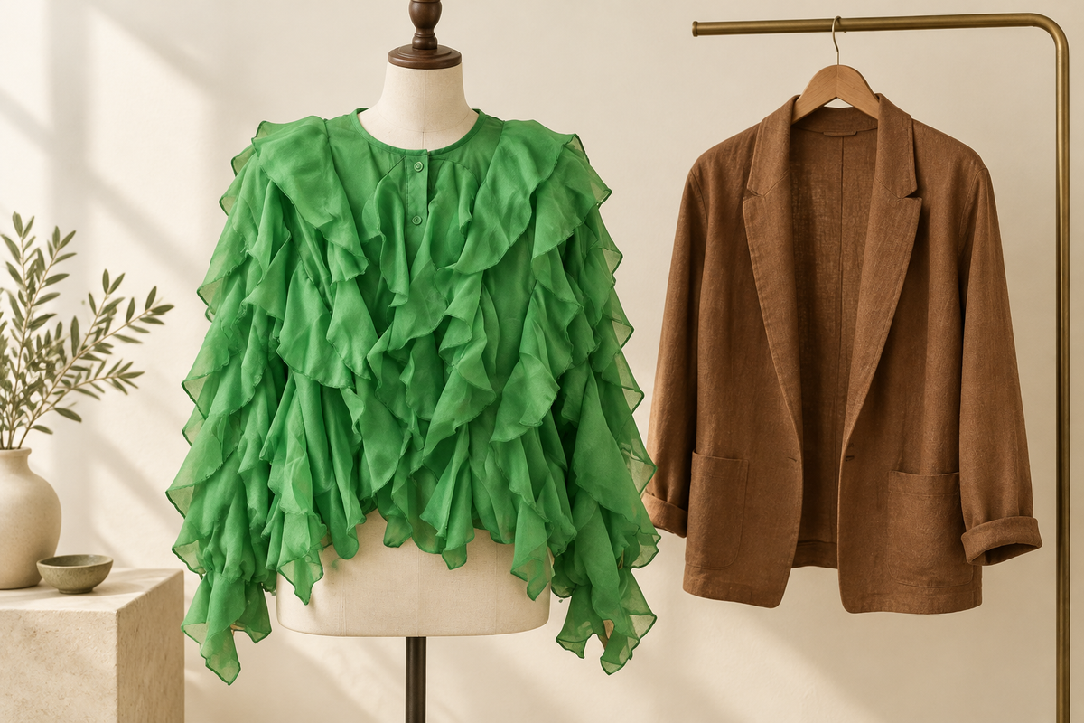 Ruffled Blouses Under Jackets: Bust Room Is Not Sleeve Room