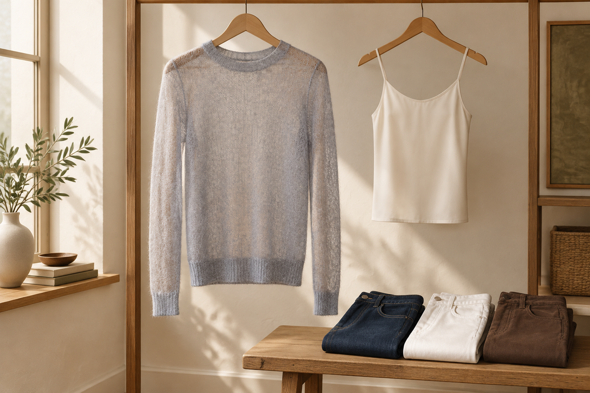 Three Everyday Outfits for a Sheer Knit Sweater