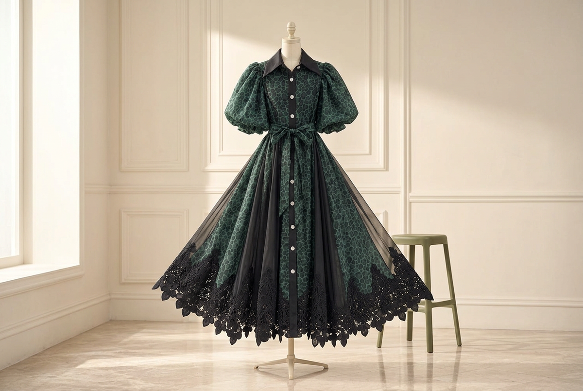 Spotted Shirt Dresses for Afternoon Celebrations: Let the Dark Framing Lead