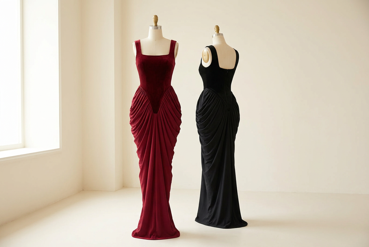 Square-Neck Evening Dresses: Plan the Front and Back Together