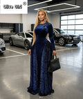 Women O-neck Long Sleeve Pleated Inner A-line Maxi Dress 2026 Evening Sexy Party Birthday Vacation Long Dresses Vestidos