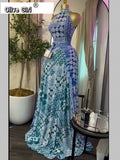 2026 Fall Women O-neck Sleeveless Print Mermaid Long Maxi Dress Cocktail Evening Birthday Beach Sexy Night Party Dresses