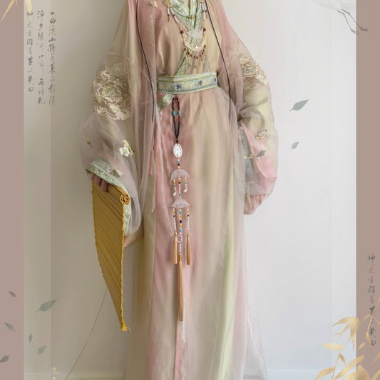 Olive Girl Red Embroidered Hanfu Dress for Ren Faire 2026 Garden Wedding Fairycore Photoshoot Everyday Wear S-XL XS-3XL Plus Size Hand Embroidered Flowing Sleeve Editorial Not Costume Chinese Heritage Fashion Women