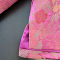 Round Neck Disc Buckle Padded Cotton Coat Top Satin Jacquard Warm with Thickened Top Two-piece Coat