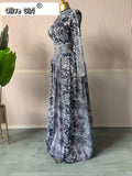 Women Plaid Round Neckline Long Sleeve Fit and Flare Long Maxi Dress 2025 Even Party Education Vacation Dresses Vestidos