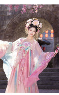 High-end Fairy Dress Pink Gradient Embroidery Hanfu Set Ethereal and Graceful Traditional Chinese Style for Daily Photoshoots Travel and Live Streaming Cosplay Women's Fashion Clothings