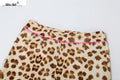 Leopard Letter Print 2 Piece Set Women Tracksuit Sporty Casual Hooded Crop Jacket+Flare Pants Stretch Matching Suits