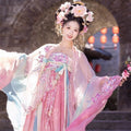 High-end Fairy Dress Pink Gradient Embroidery Hanfu Set Ethereal and Graceful Traditional Chinese Style for Daily Photoshoots Travel and Live Streaming Cosplay Women's Fashion Clothings