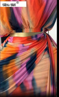 Tie Dye Printed Women's Set Ruched Short Sleeve T-Shirt Tops and Stacked Mini Skirts Suit 2025 Two 2 Piece Sets Outfit