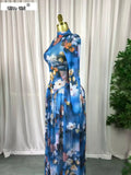 Women Long Sleeve Tie Dye Print O-neck Big Swing Midi A-line Long Maxi Dress 2026 Elegant Evening Birthday Party Dresses
