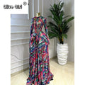 Women O-neck Long Sleeve Big Swing Tie Dye Print Long Dress 2026 Sexy Parties Evening Vacation Maxi Dresses Vestidos