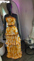 Women Set Tie Dye Print Sleeveless Halter Tops +Long Skirt 2026 Fall Street Sexy Beach Vacation Two Piece Set Outfits