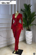 Women Printed Deep V-neck Stacked Ruched Bodycon Midi Maxi Dress 2026 Birthday Holiday Party Trendy Dresses Vestidos