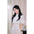 Printed Sleeveless Qipao Dress+lace Shawl Atmosphere Set for Women's Clothing