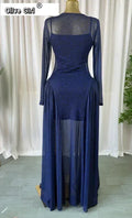 Women Lace Up O-neck Long Sleeve Big Swing A-line Maxi Dress 2026 Sexy Parties Education Vacation Long Dresses Vestidos