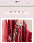 Olive Girl Red Embroidered Hanfu Dress for Ren Faire 2026 Garden Wedding Fairycore Photoshoot Everyday Wear S-XL XS-3XL Plus Size Hand Embroidered Flowing Sleeve Editorial Not Costume Chinese Heritage Fashion Women