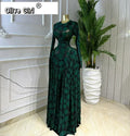 Women Lace Up O-neck Long Sleeve Big Swing A-line Maxi Dress 2026 Sexy Parties Education Vacation Long Dresses Vestidos