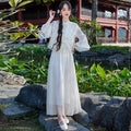 Oriental Classical Hanfu Top Stand-up Collar Embroidery with Improved Retro Skirt Two-piece Suit Women's Clothing