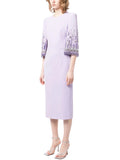 2026 New Arrivals Spring Fashion Heavy Industry Beaded Diamond Slim Midi Dress Women's Half Sleeve Female Vestidos