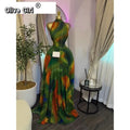 2026 Fall Women O-neck Sleeveless Print Mermaid Long Maxi Dress Cocktail Evening Birthday Beach Sexy Night Party Dresses