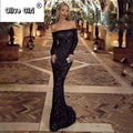 Women Autumn Winter Floor-Length Dress Elegant Long Sleeve Slash Neck Sequin Club Party Dresses Sexy Long Gown Maxi Dress