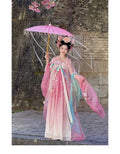 High-end Fairy Dress Pink Gradient Embroidery Hanfu Set Ethereal and Graceful Traditional Chinese Style for Daily Photoshoots Travel and Live Streaming Cosplay Women's Fashion Clothings