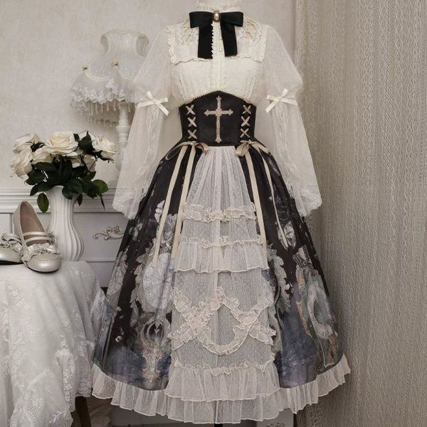 Olive Girl Lolita JSK Wrap Skirt Lolita Dress 2026 US 4-16 (S-2XL) Structured Bodice Tiered Skirt Polyester XS-3XL Plus Size Lolita Dress East Asian Traditional Outfit Chinese Heritage Fashion Women Costume Alternative Authentic