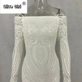 Women Autumn Winter Floor-Length Dress Elegant Long Sleeve Slash Neck Sequin Club Party Dresses Sexy Long Gown Maxi Dress